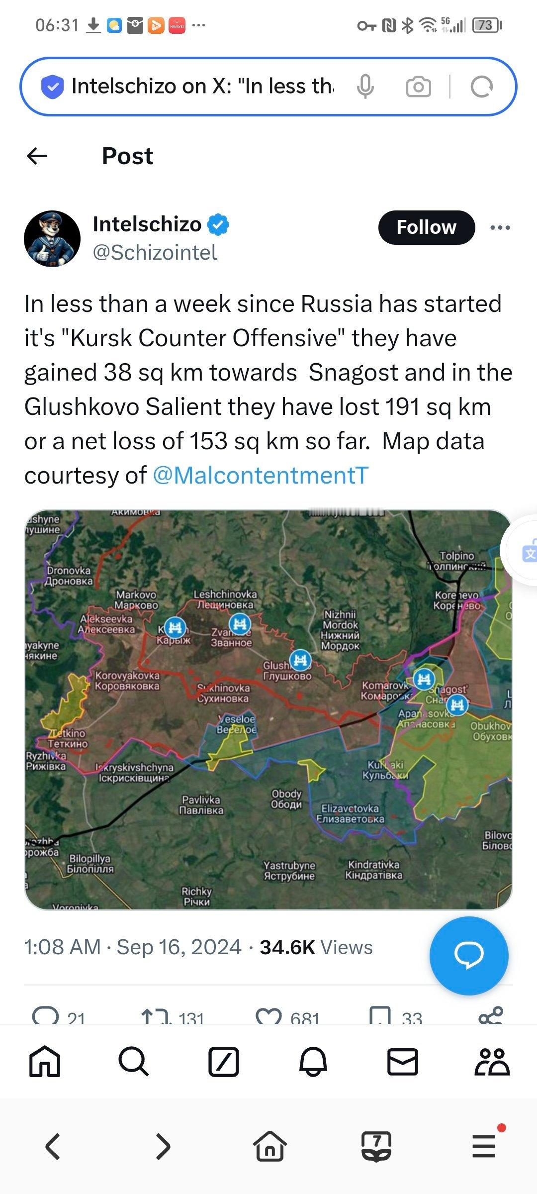 自俄罗斯开始“库尔斯克反击战”以来，在不到一周的时间里，他们在 Snagost 