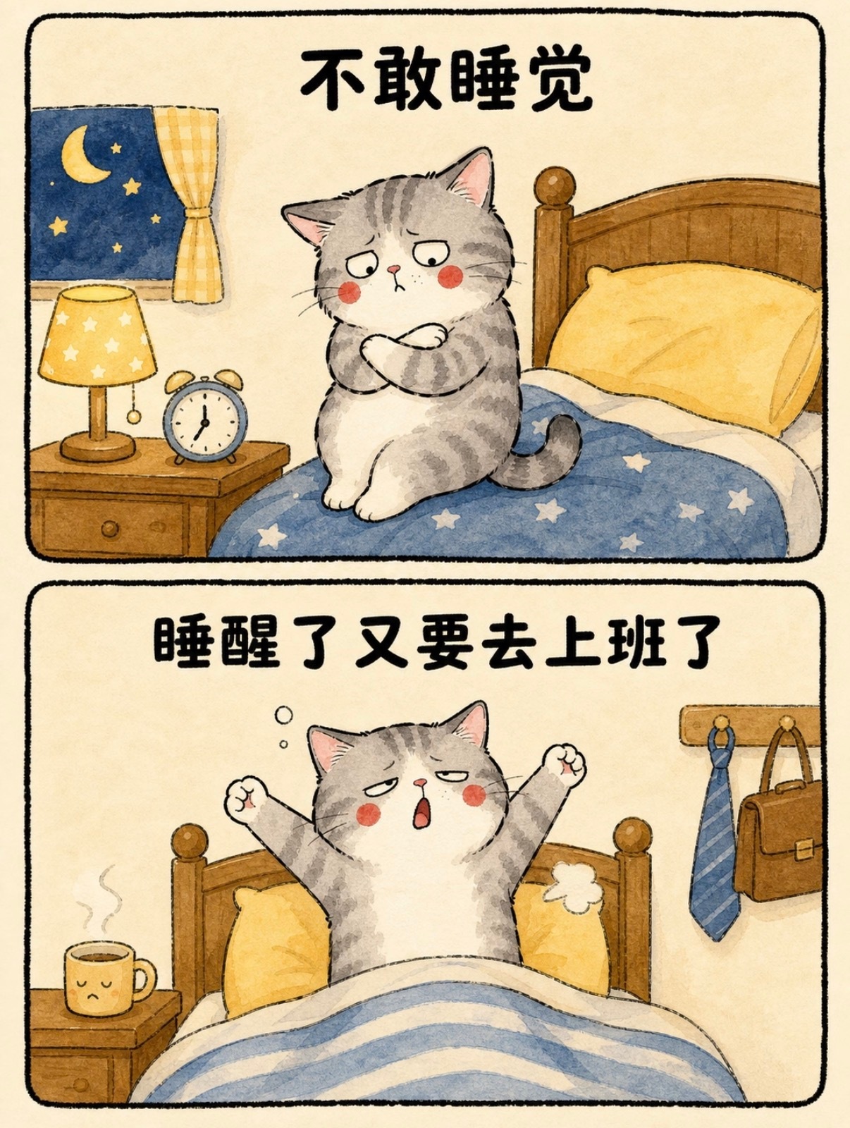 不敢睡觉，睡醒了就要上班[泪奔] ​​​