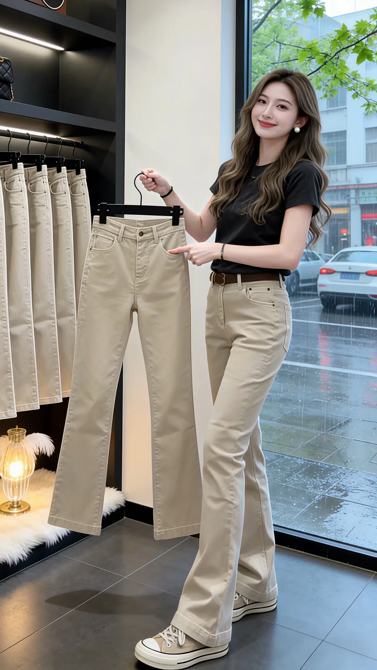 修身牛仔微喇裤女 显瘦显高显气质 一条牛仔裤搞定一周穿搭 早春穿搭 穿...