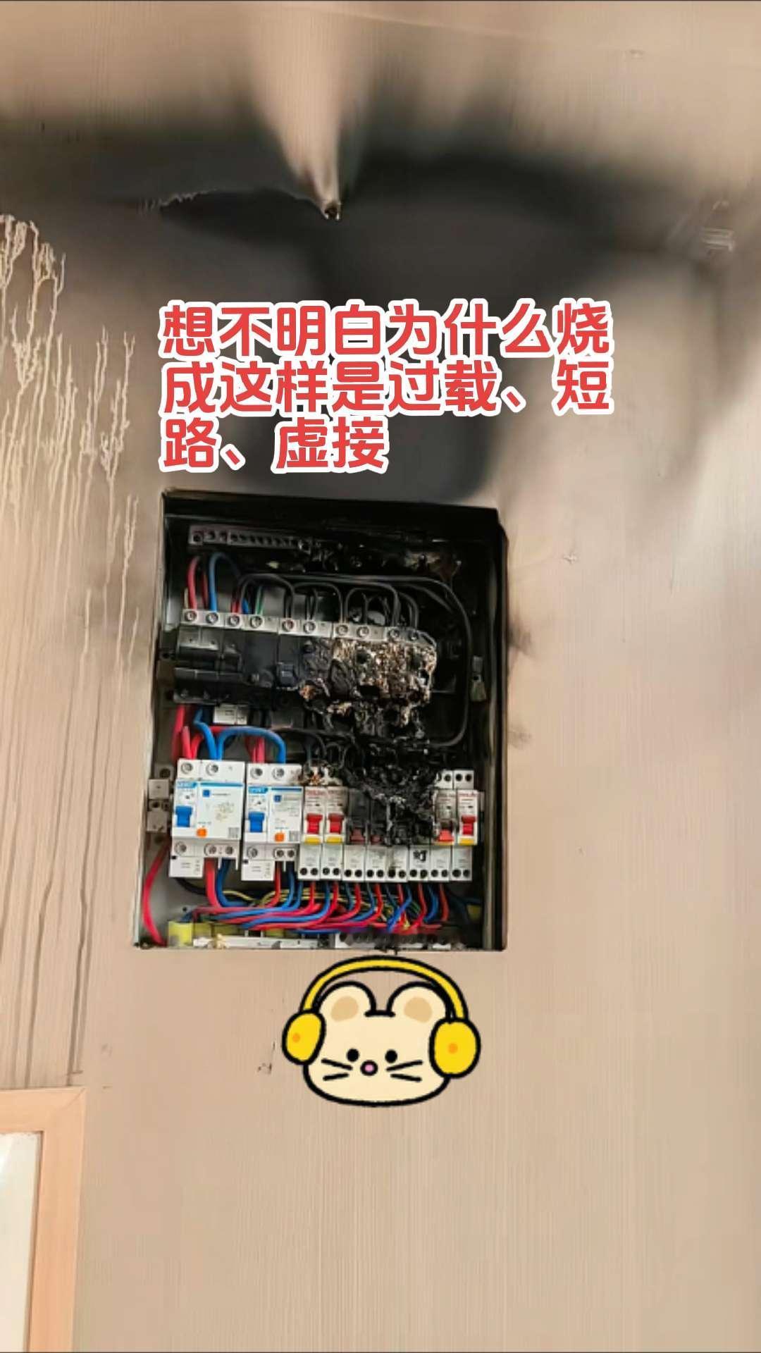 一直想不明白，为什么家里强电箱竟然会烧成这样！请问大家，这种情况是短路、过载还是