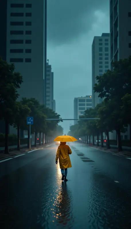 一个人雨中漫步，那感觉就像开启了一场与自己的私密约会。雨滴落下，世界变得安静又朦