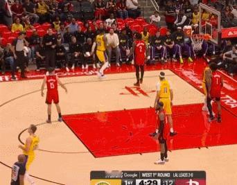 NBA季后赛G3湖人vs火箭 湖人客场以112-108击败火箭，大比分3-0湖人