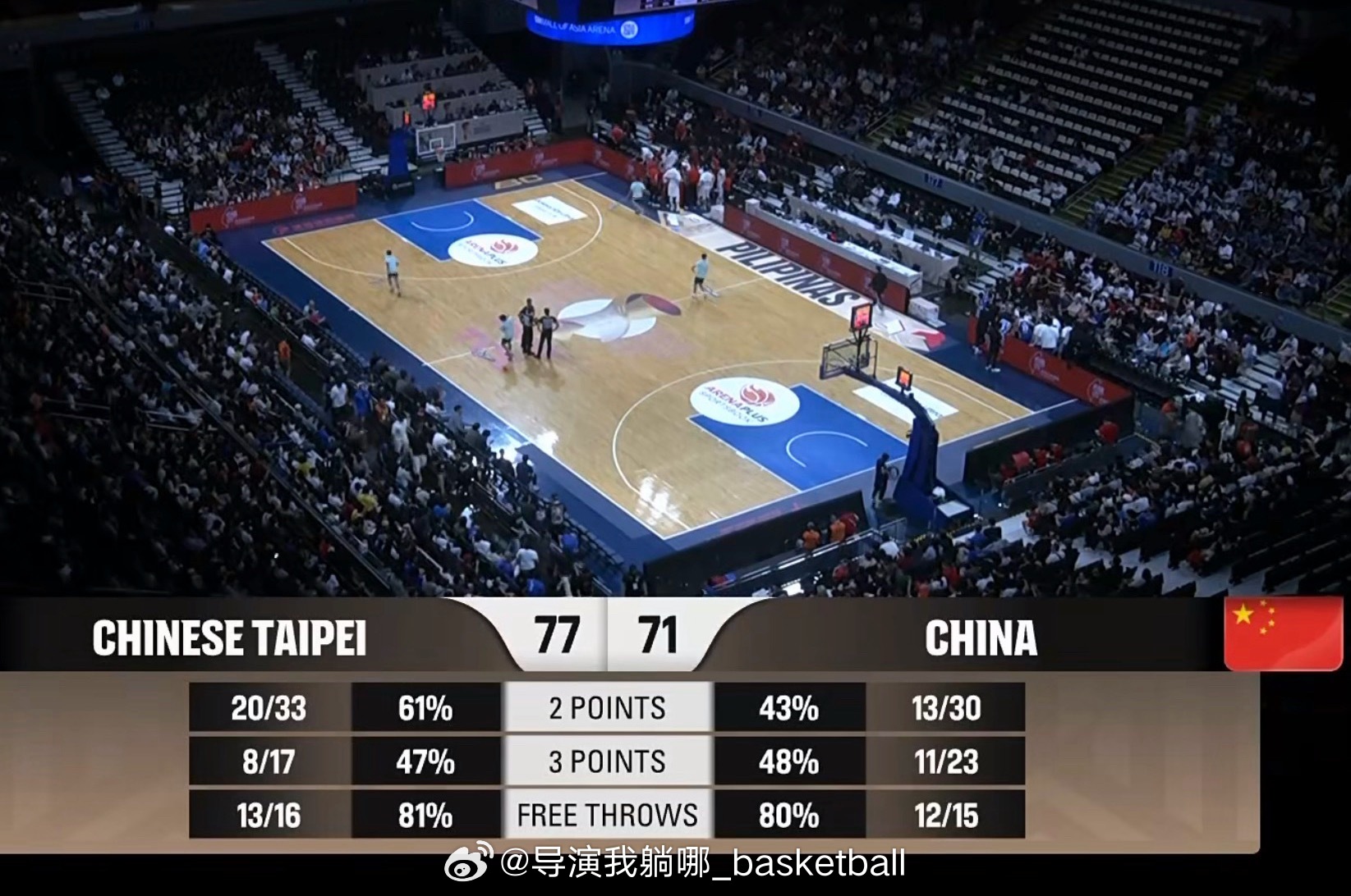 落后6分进入第四节，这比赛输不起啊中国男篮vs中国台北男篮