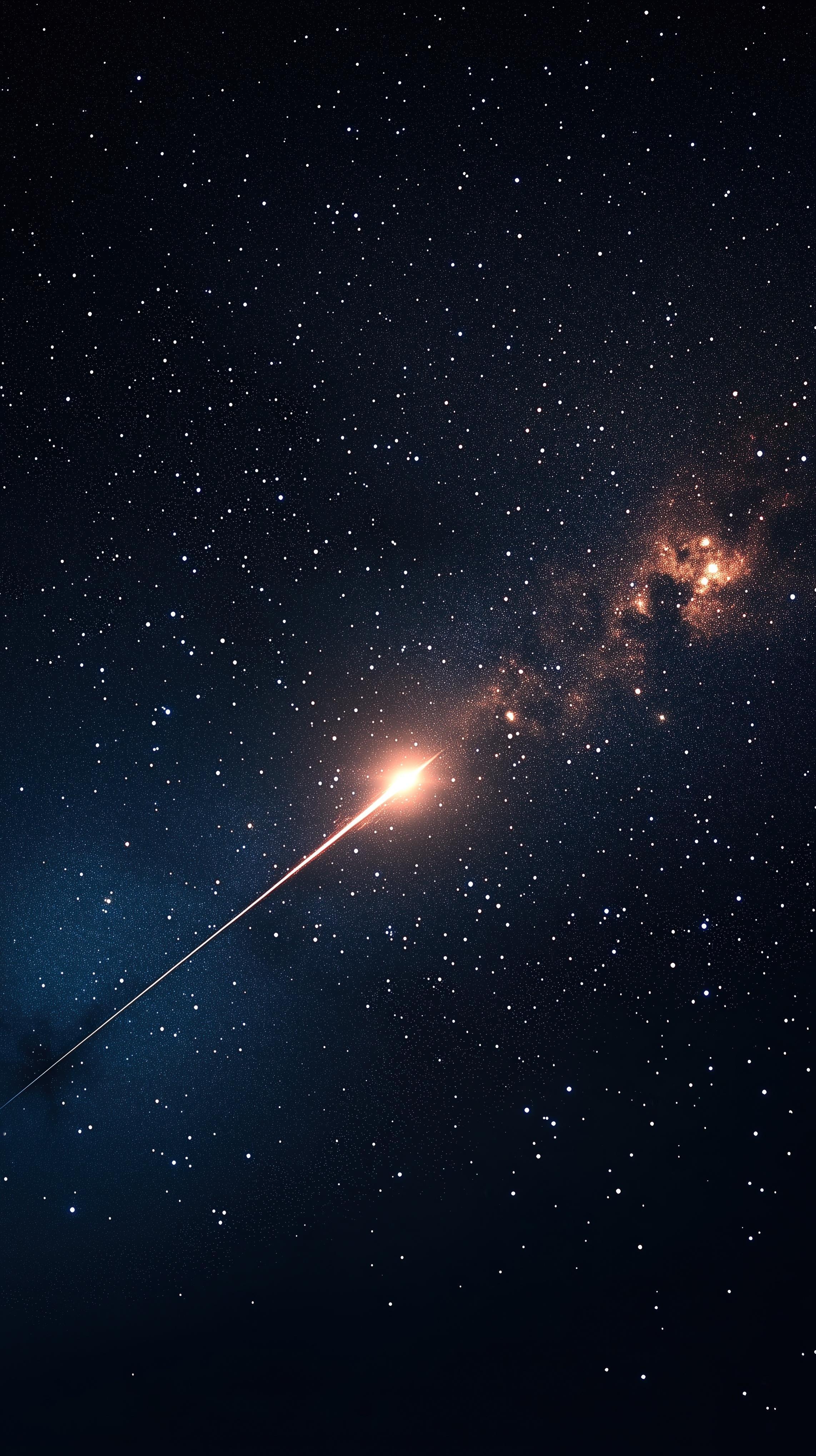 再送给大家一张手机壁纸，4K边长，300PPI。在这无垠的黑夜里，流星悄然划过，