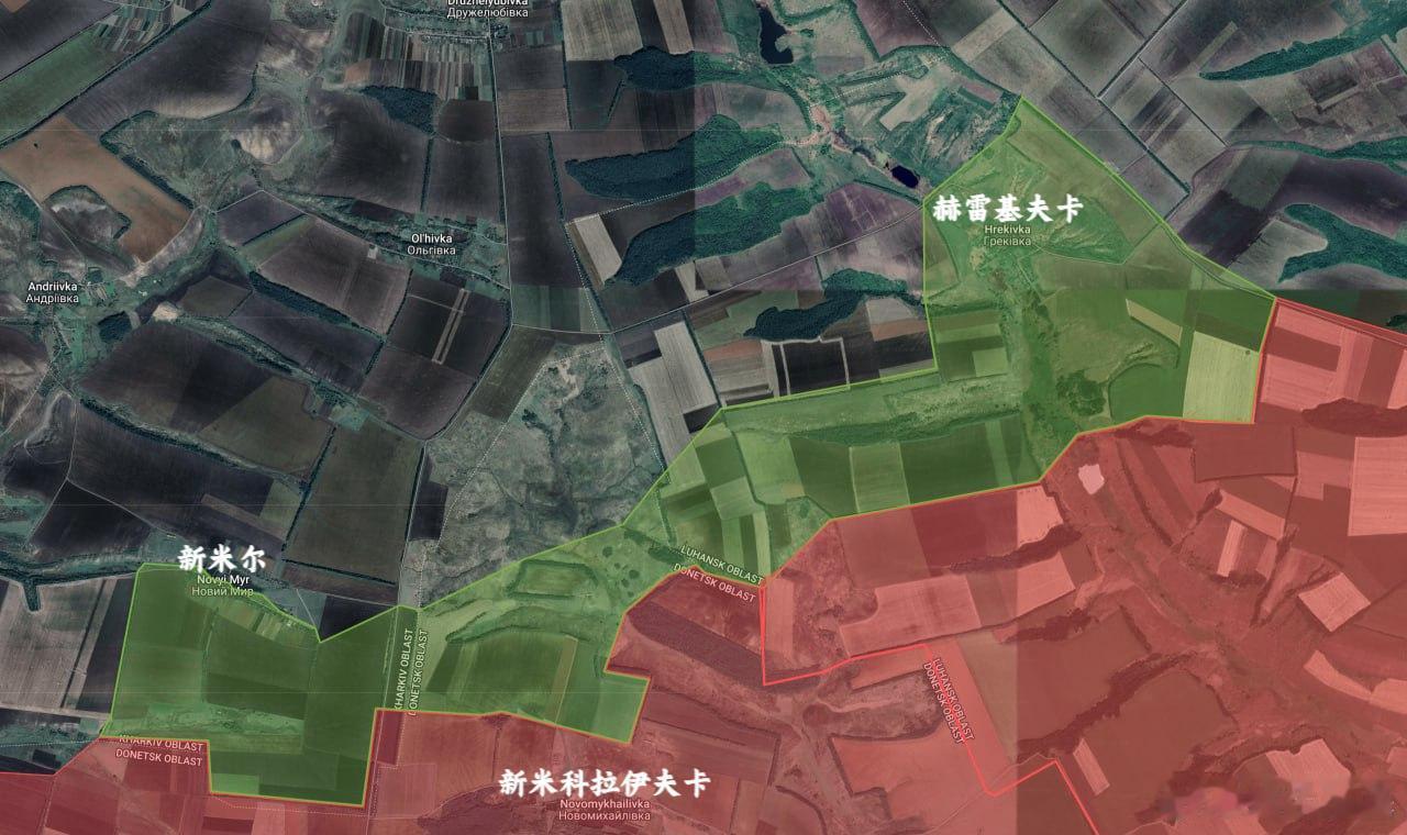 老K更新了俄军在红利曼以北的进展来源：Kalibrated俄乌局势新进展俄罗斯对