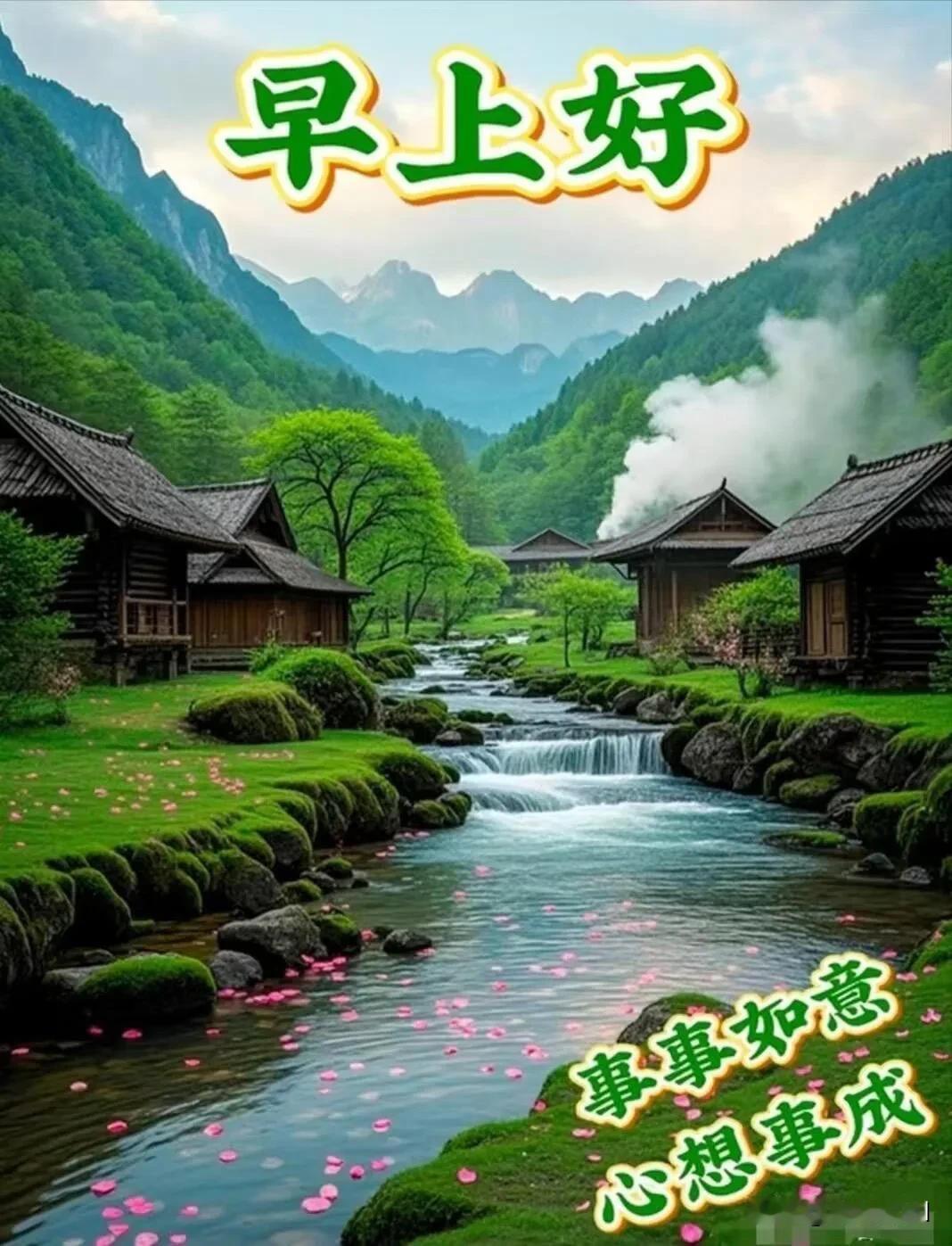 清晨安康，愿好运常伴，笑意常在。