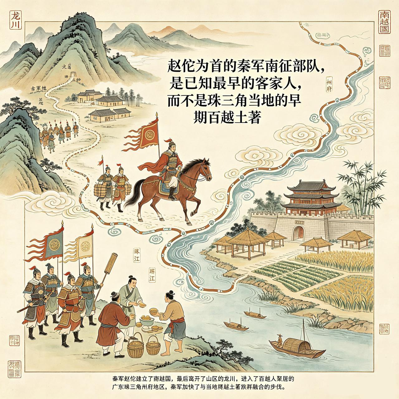赵佗秦军，不是已知最早的客家先民(客家人)，而是广东珠三角当地原住民(广府人)？