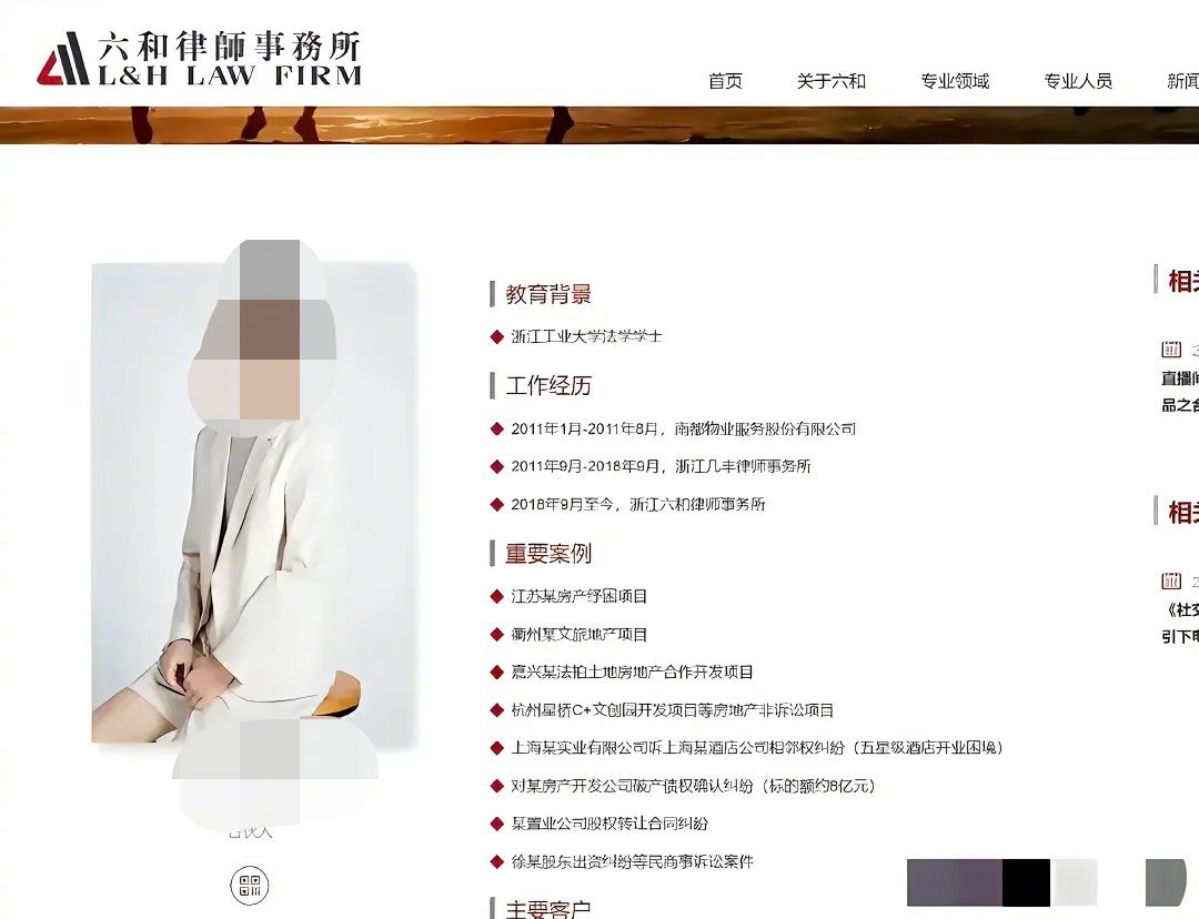 有网友找到了被打女律师的简介，看得出来，她主要代理房地产开发商纠纷官司，并且主要