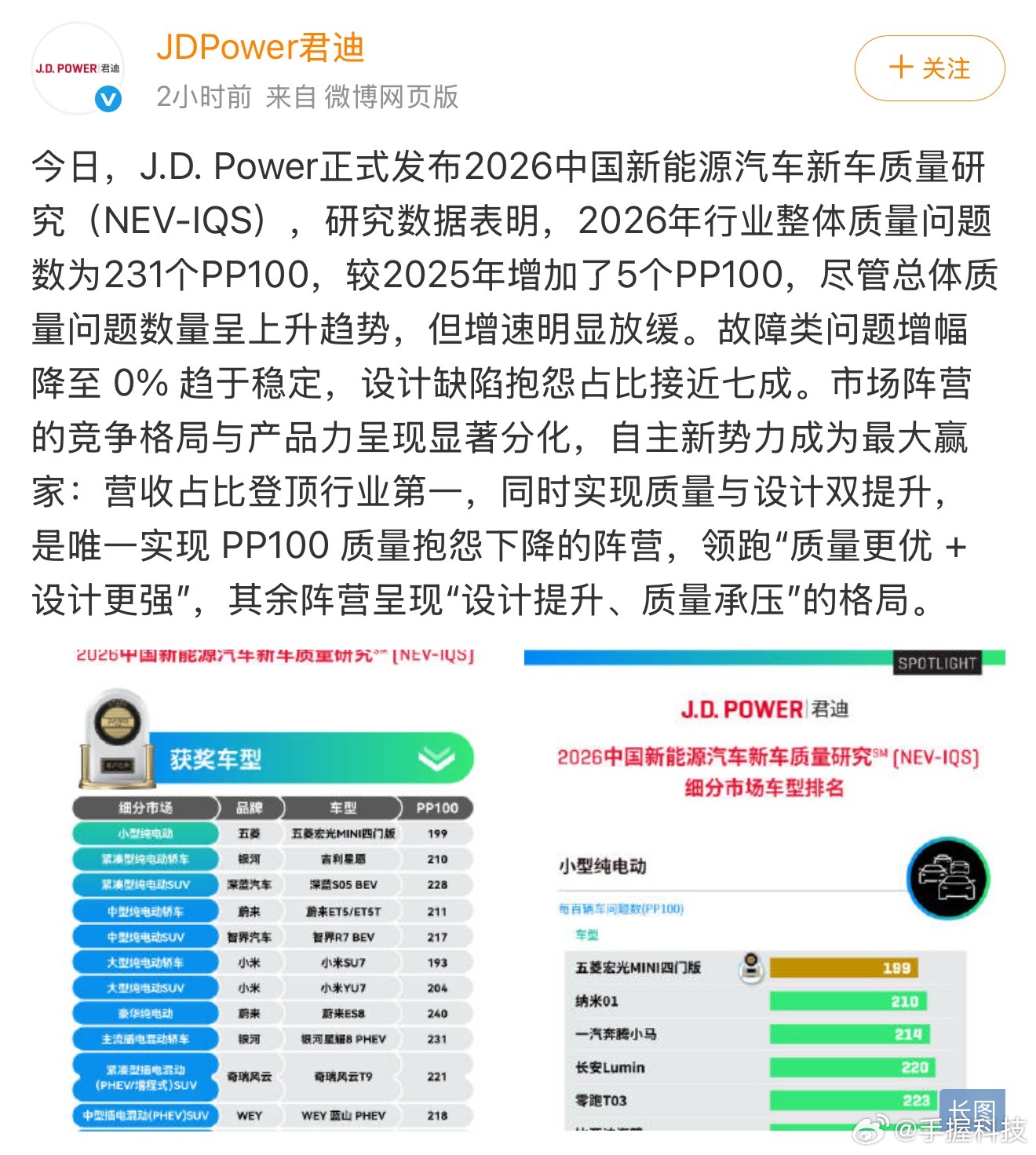 JDpower小米双车双榜第一J.D. Power正式发布2026中国新能源汽车