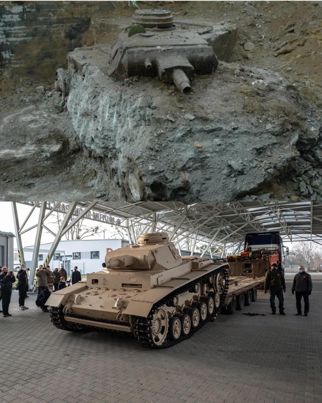 一辆德国**三号坦克（Panzerkampfwagen III）**在挪威巴杜福