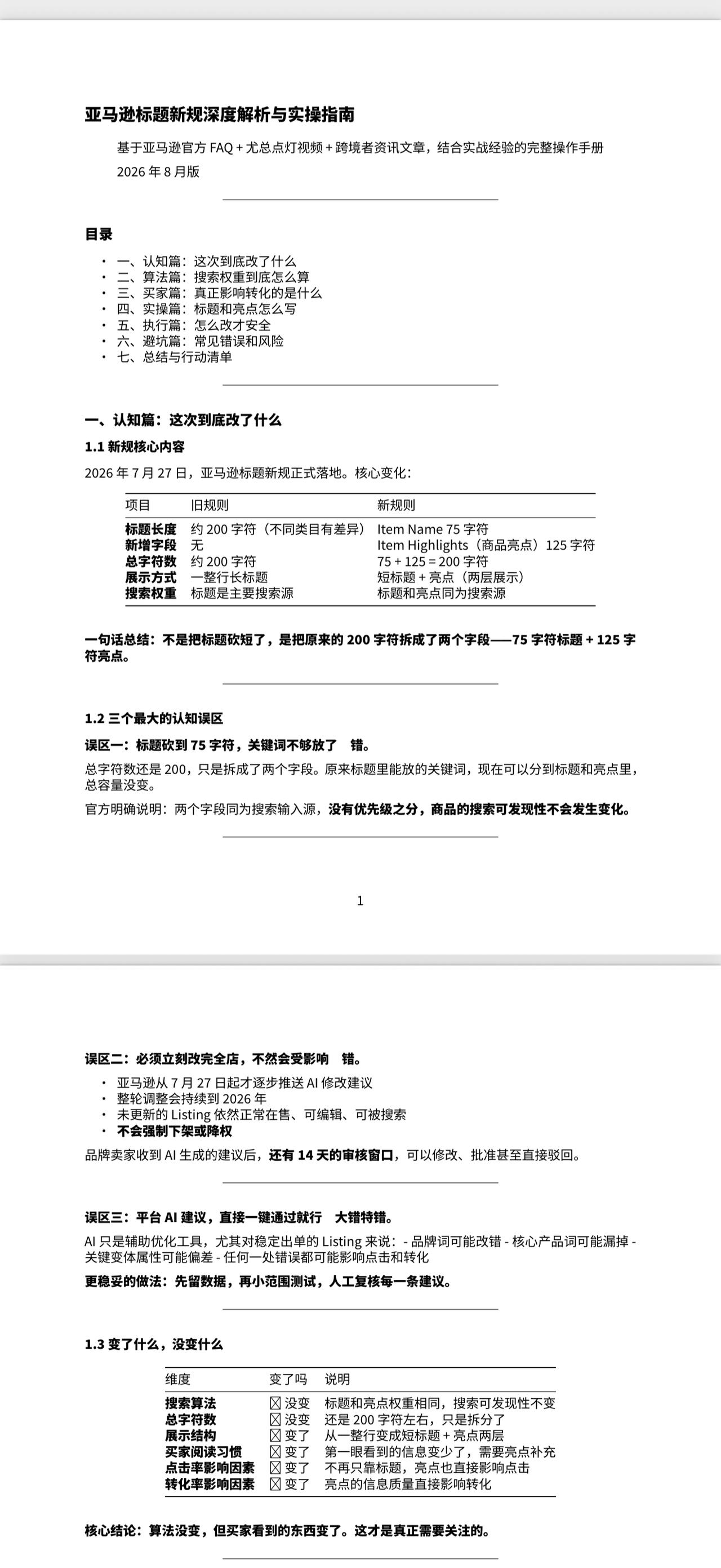 亚马逊标题改75字符，90%的卖家都理解错了。有人连夜把全店标题全改了；有人完全