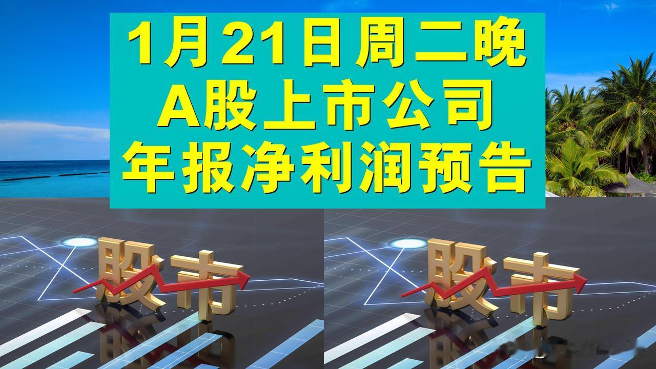 1月21日周二晚间A股上市公司预计年报净利润公告。

-证券简称-净利润-同比增