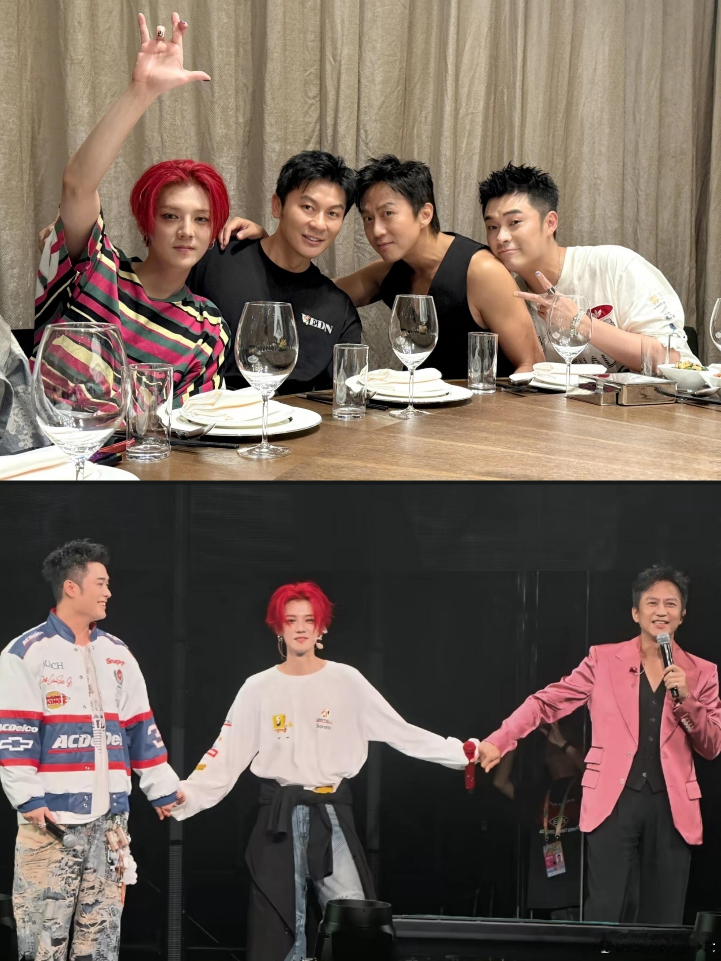 跑男学这么精彩吗 有时候娱乐圈的人情世故都藏在晒照里，跑男几人演唱会相聚，有人大