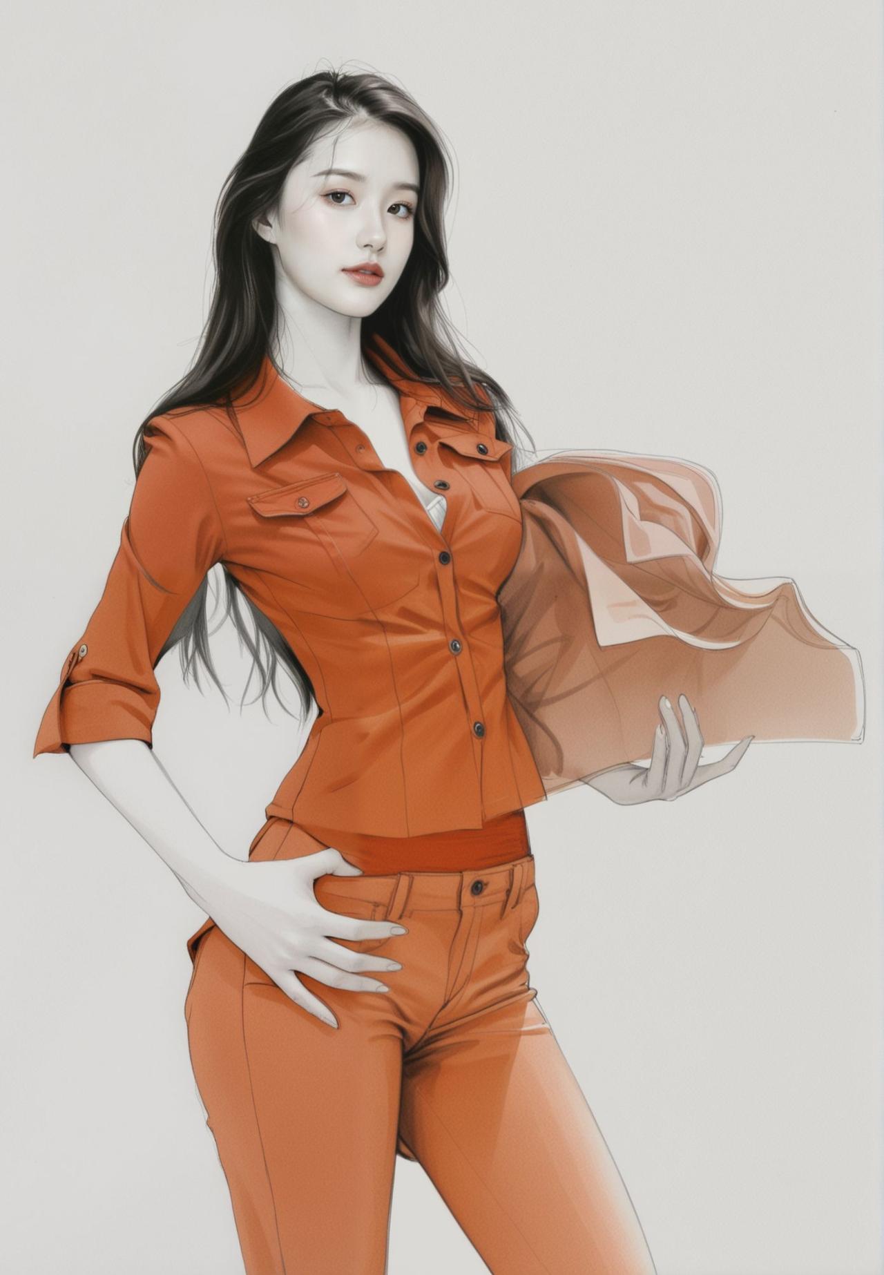 时尚穿搭指南：橙色衬衫+牛仔裤，轻松穿出潮女范儿！