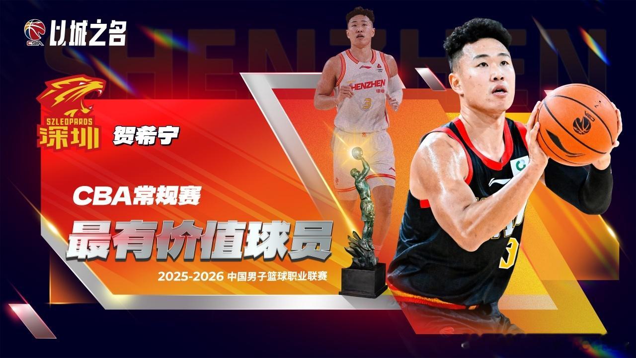 实至名归 当之无愧！CBA常规赛最有价值球员：贺希宁！04月26日讯 CBA官方