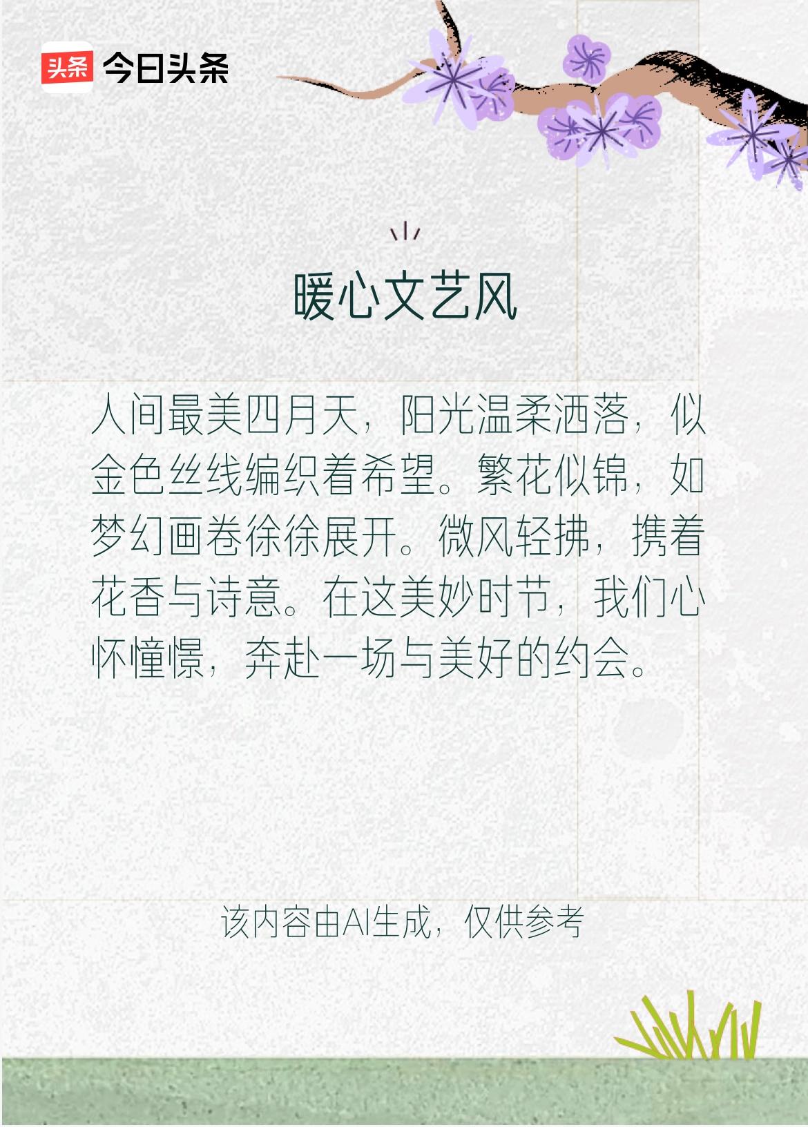 文学创作大会 人间四月，真如诗里描绘的那般绝美。阳光像金色丝线，繁花似梦幻画卷，