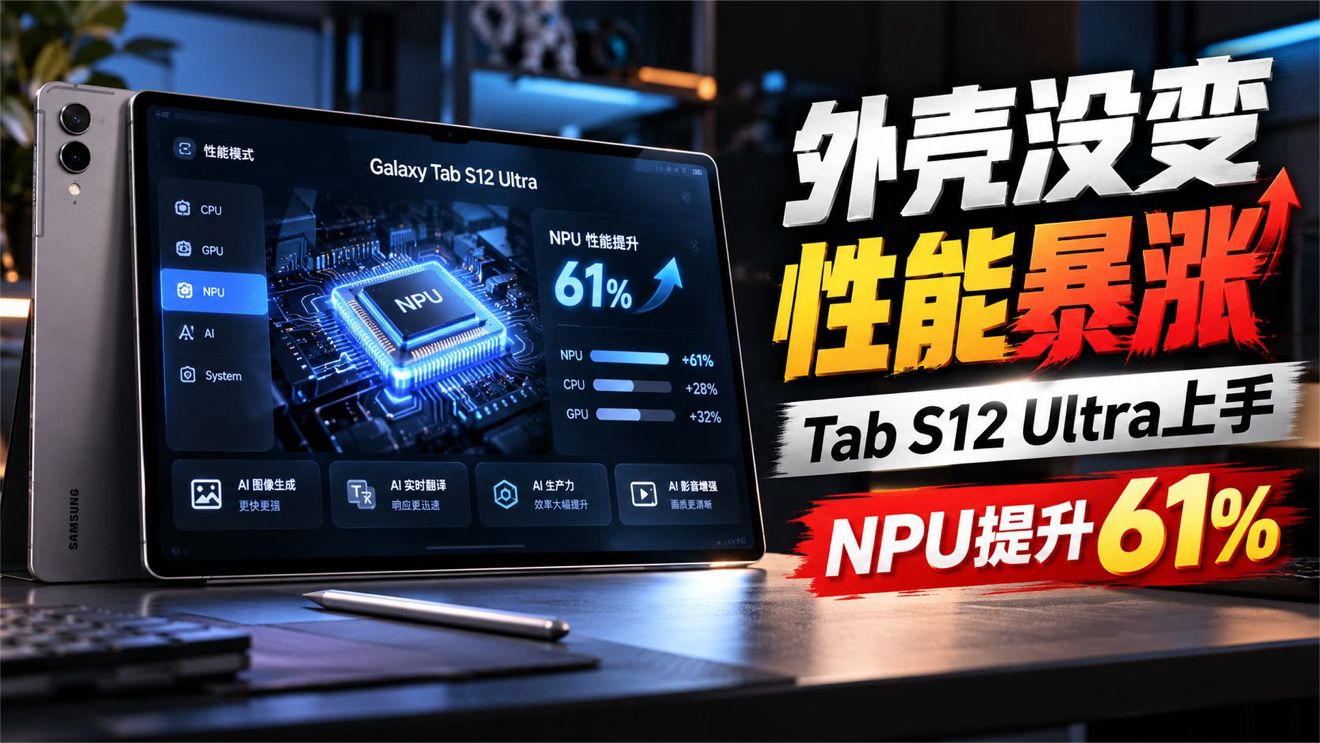 三星TabS12Ultra上手解析：外壳不变，芯片NPU暴涨61%