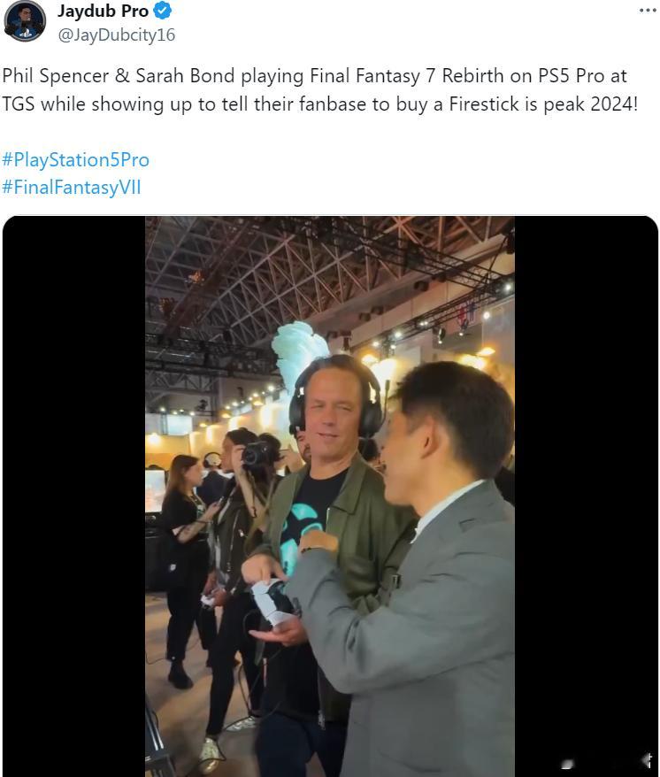 #Xbox##TGS2024# P3和邦德在TGS上试玩运行在PS5Pro上的F