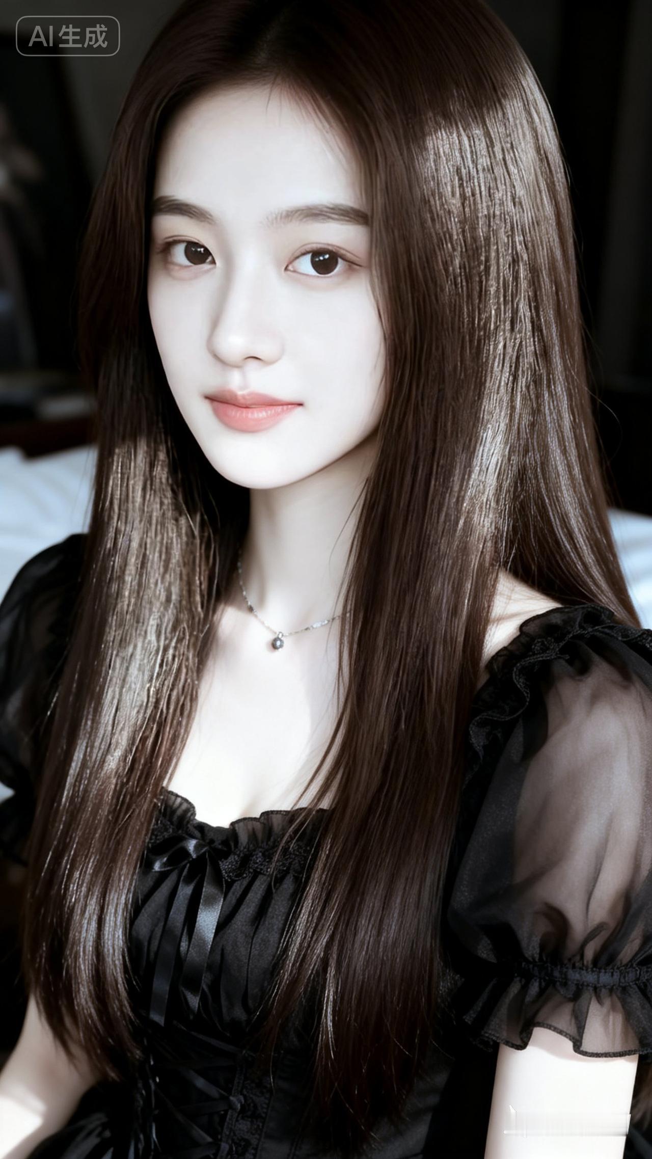 温柔黑裙少女，优雅气质满满💕