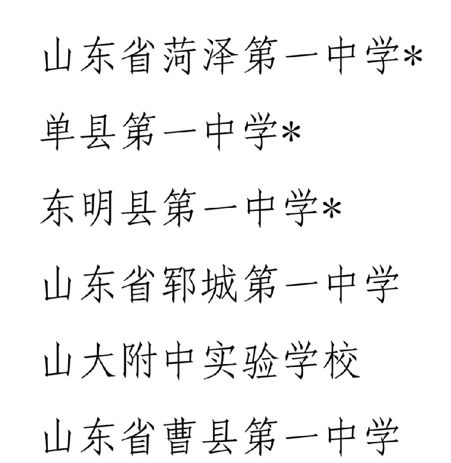 菏泽6所高中入选省科技教育特色名单

加注＊的学校为原省级科学类、技术类特色高中