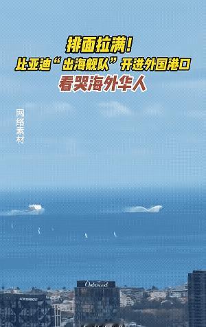 国内“也就那样”的比亚迪，到了国外那可是排场拉满，夯爆了。
这是比亚迪货轮到达国