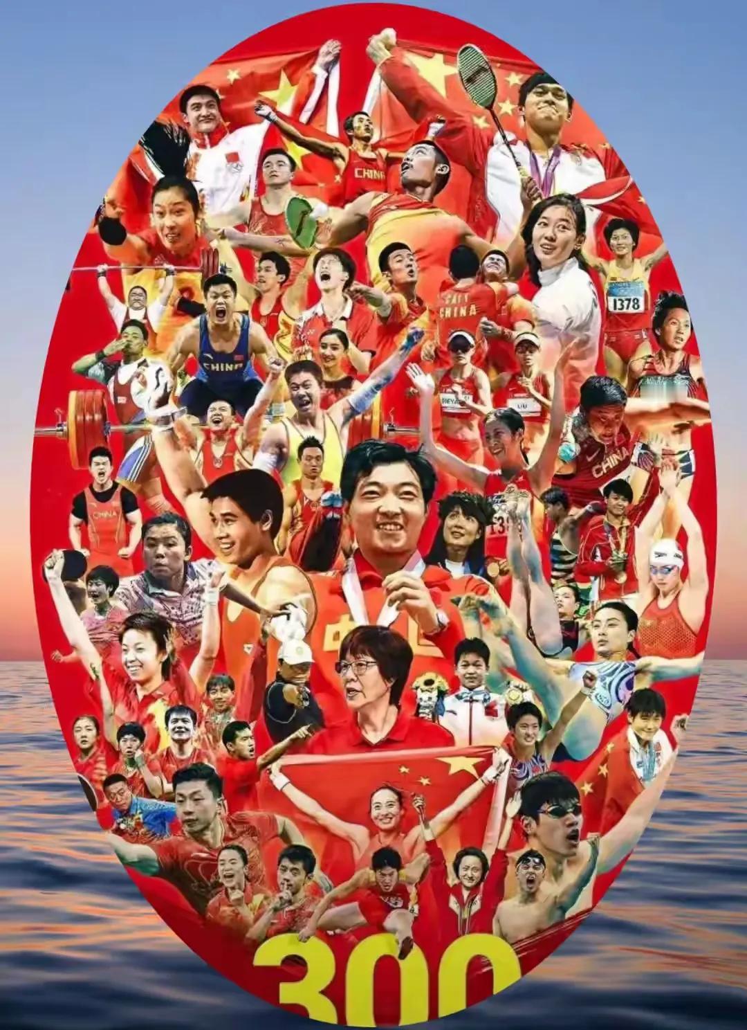 中国奥运300金海报，刘翔从实力和影响力来说，应该占一个C位，哪怕放大点，但可惜