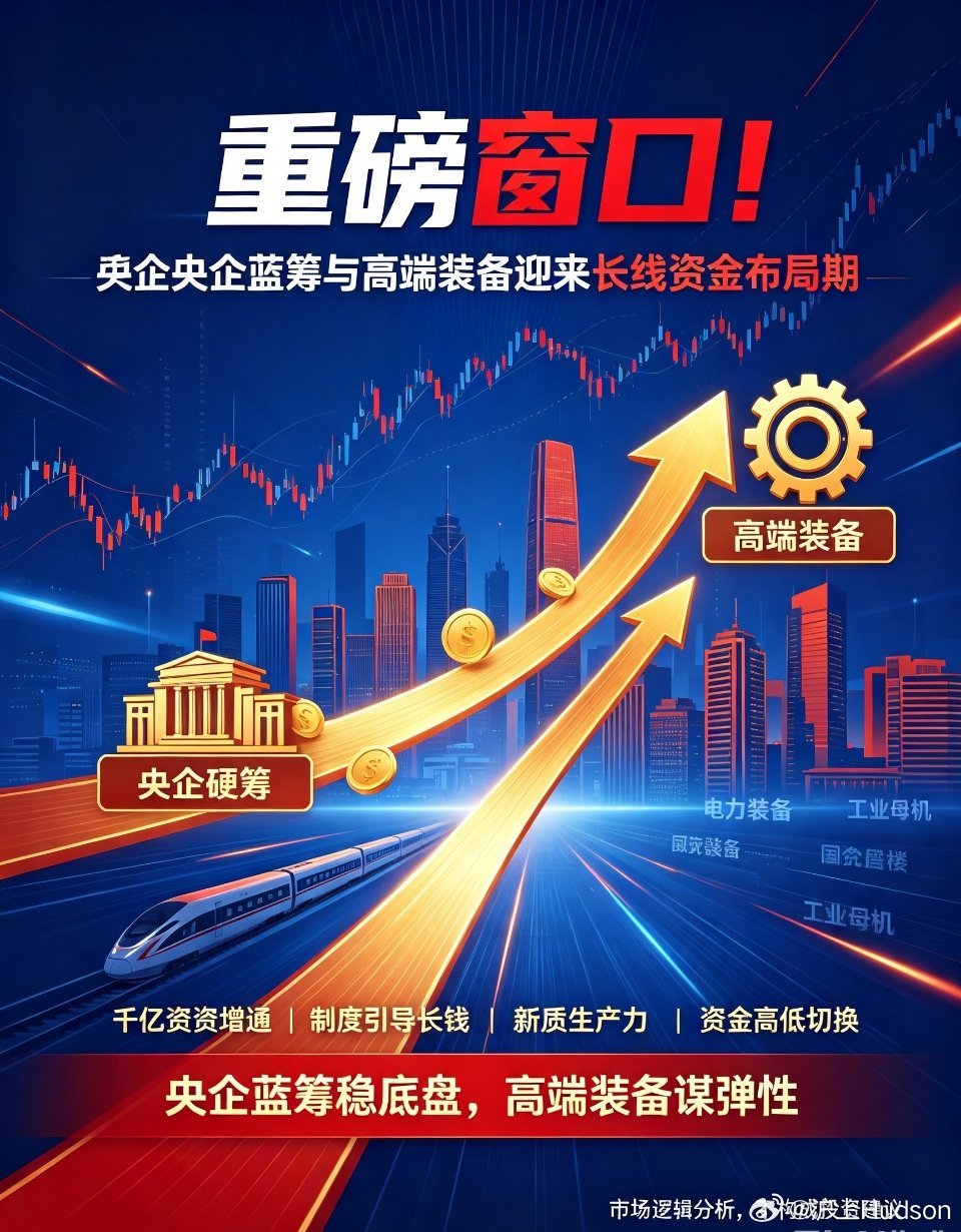 低位央企蓝筹高端装备重磅信号落地！下周低位央企蓝筹、高端装备，迎来长线资金最佳布