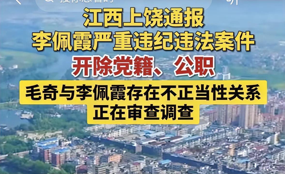 江西上饶通报李佩霞严重违法违纪案件，对她的处理是开除党籍、公职。好像还是有很多人