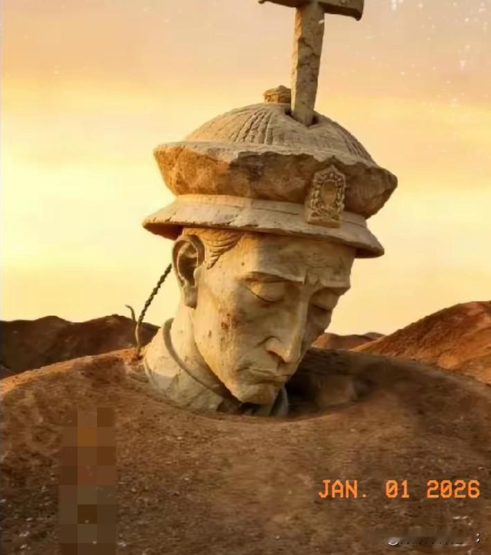 甘肃戈壁滩上那个《汉武雄风》雕塑，真是让人看得一愣一愣的。

好好的千古一帝，给