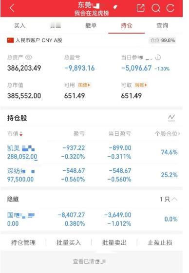 大曾子今天只亏了5000！凯美电气居然还加仓了，今天明显放量，而且芯片板块大跌，