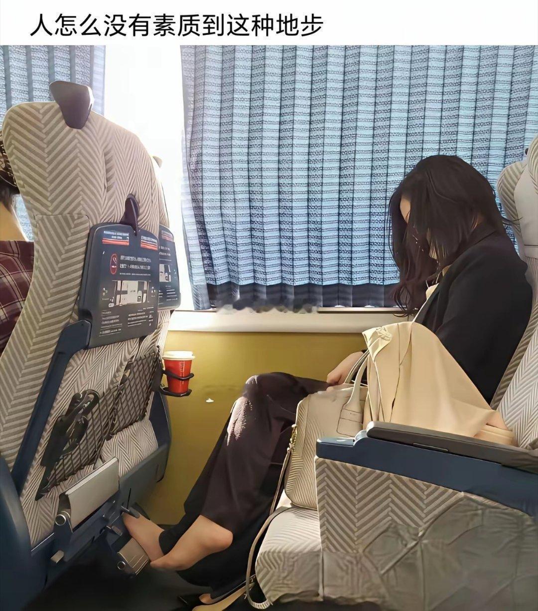 这样这位美女的脚气会弄到高铁上，真是没素质 
