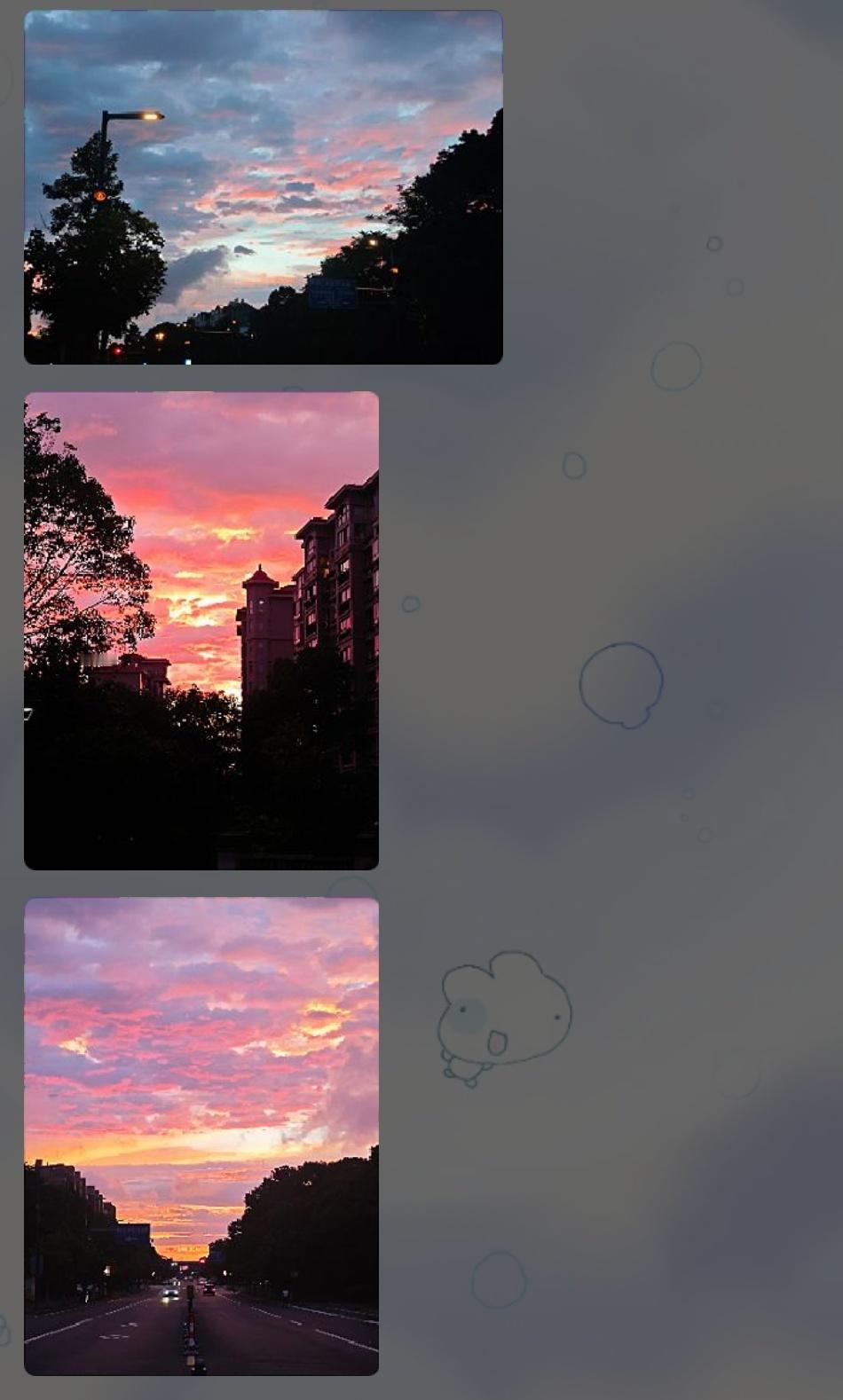 今天的彩虹和晚霞也太好看了，然而当时的我却在当洗碗工