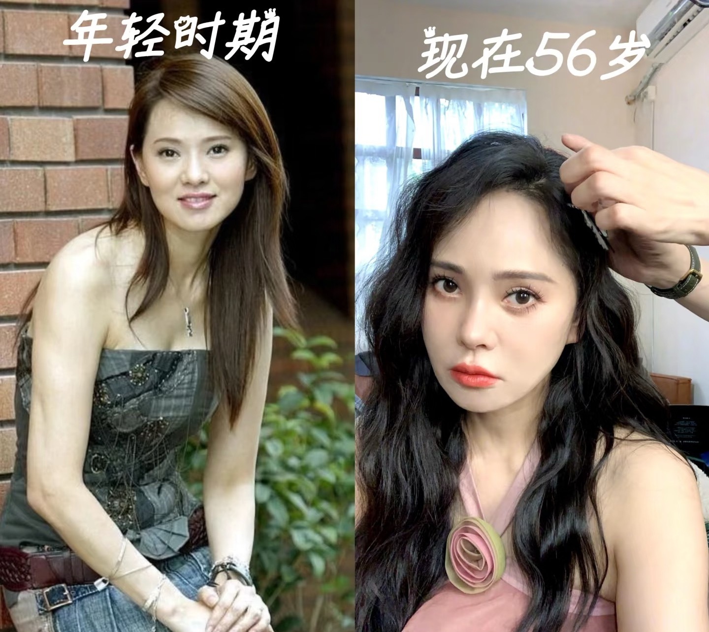 伊能静首尔做医美能看出来她不是自然衰老，医美痕迹还是挺明显的 