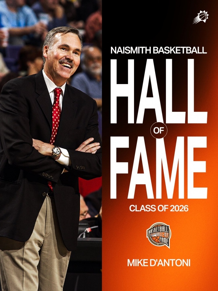 奈史密斯篮球名人堂官方公布了2026届名人堂最终入选名单，德安东尼正式入选。德安
