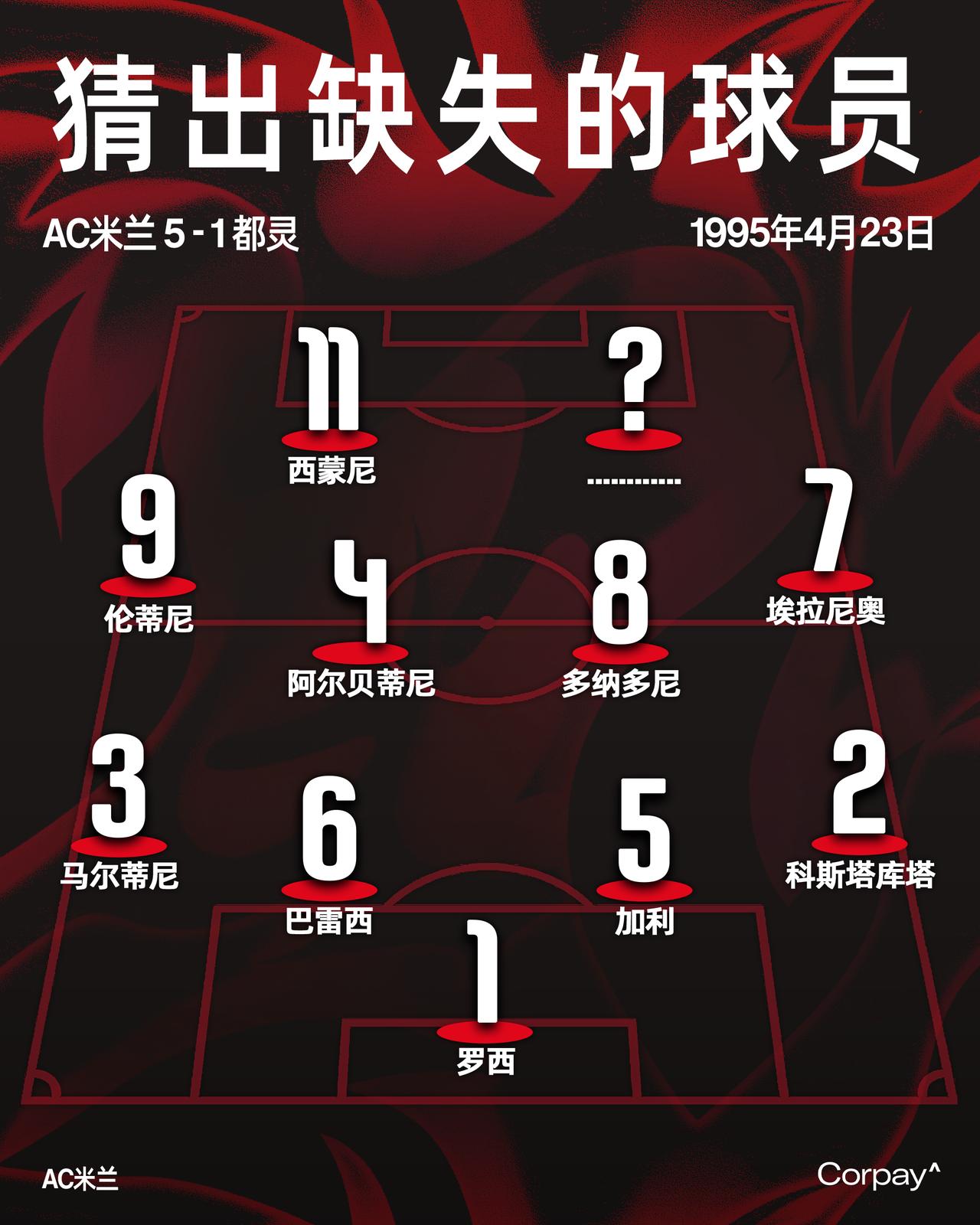 1995年这场五星大捷的首发名单里缺了谁？🤔⭐