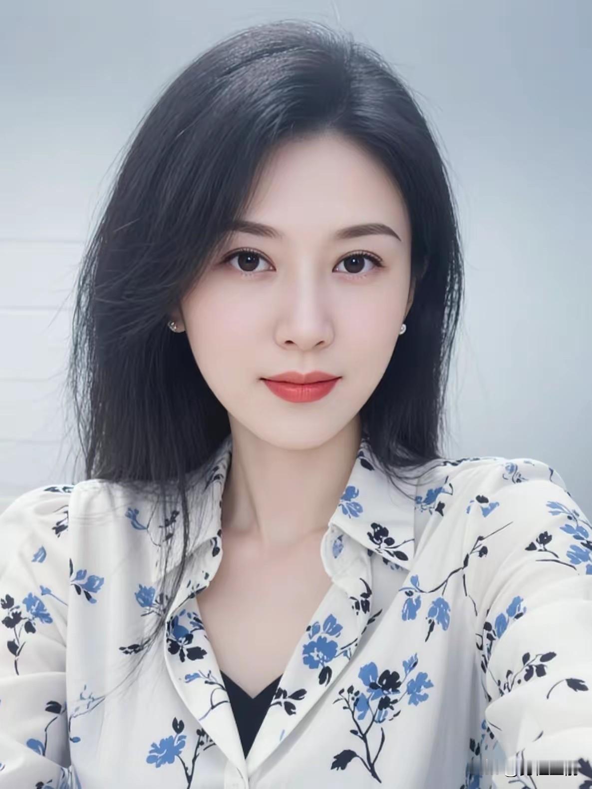 温柔甜美的少女，清新自然的花朵衬衫，元气满满的一天！🌸💕