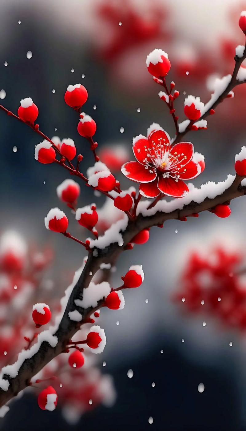 下联：半晌雪飞几树梅。