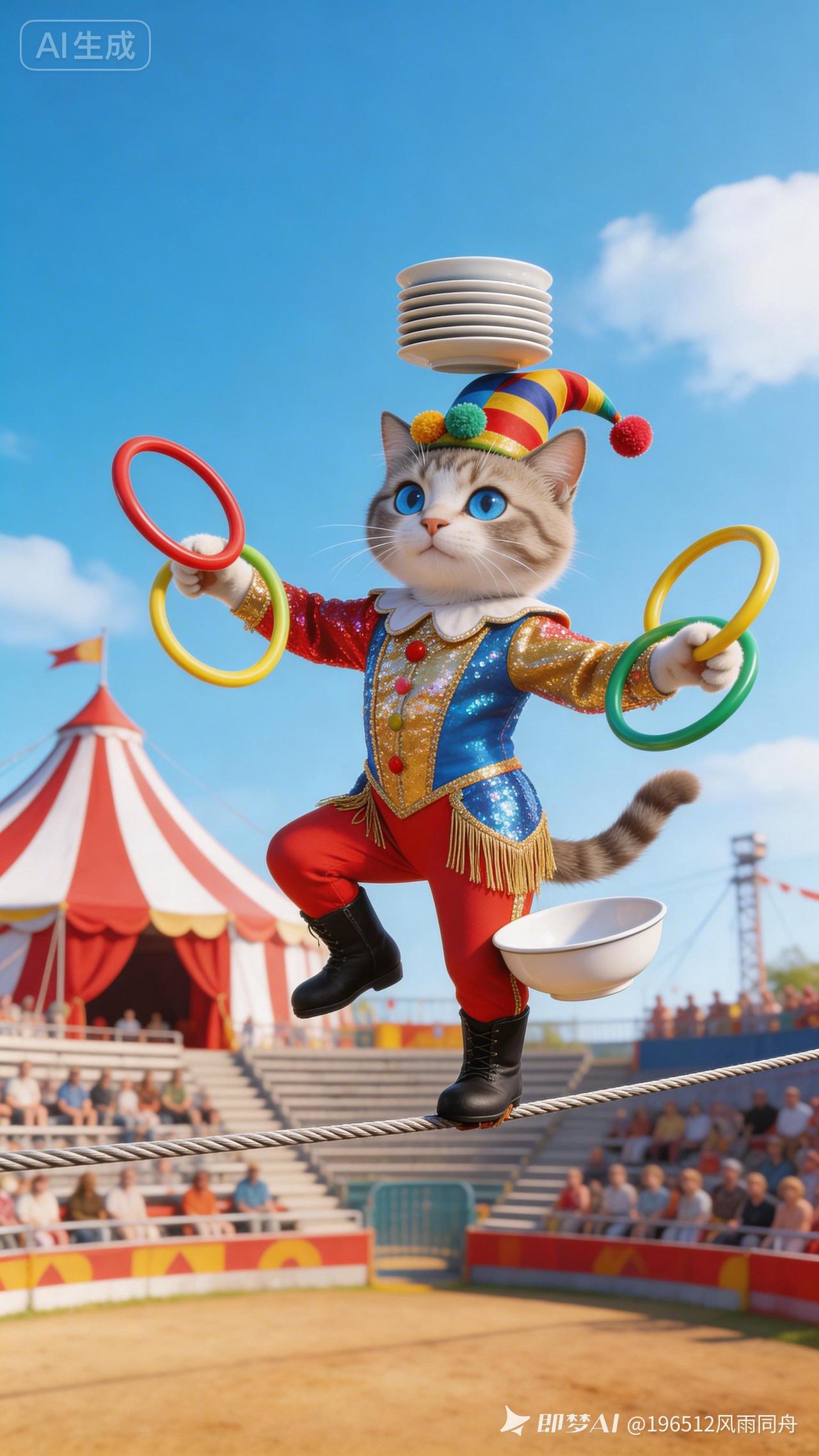 梦幻马戏团，萌猫变杂技明星！🎪🐱