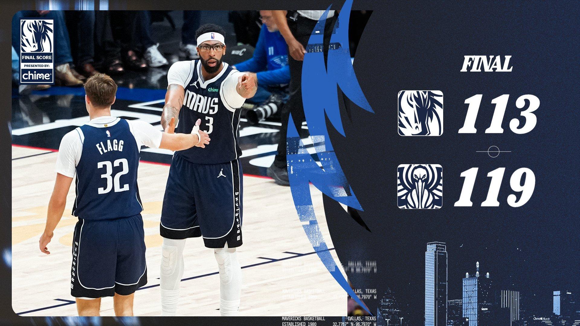 AD 在选中他的城市砍下独行侠生涯新高，35 分 17 篮板，可惜没有赢下这一场