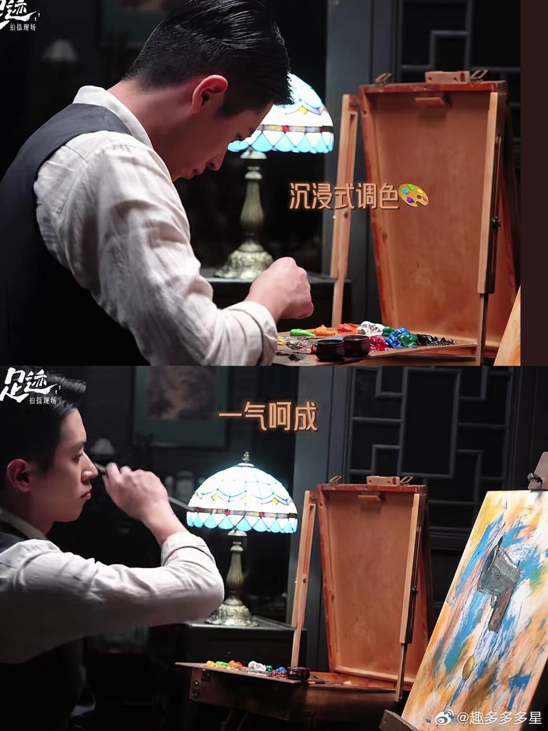 这个男人真的太有魅力了！！25分钟作画太有天分了吧磊子，作画时候的认真劲好迷人[