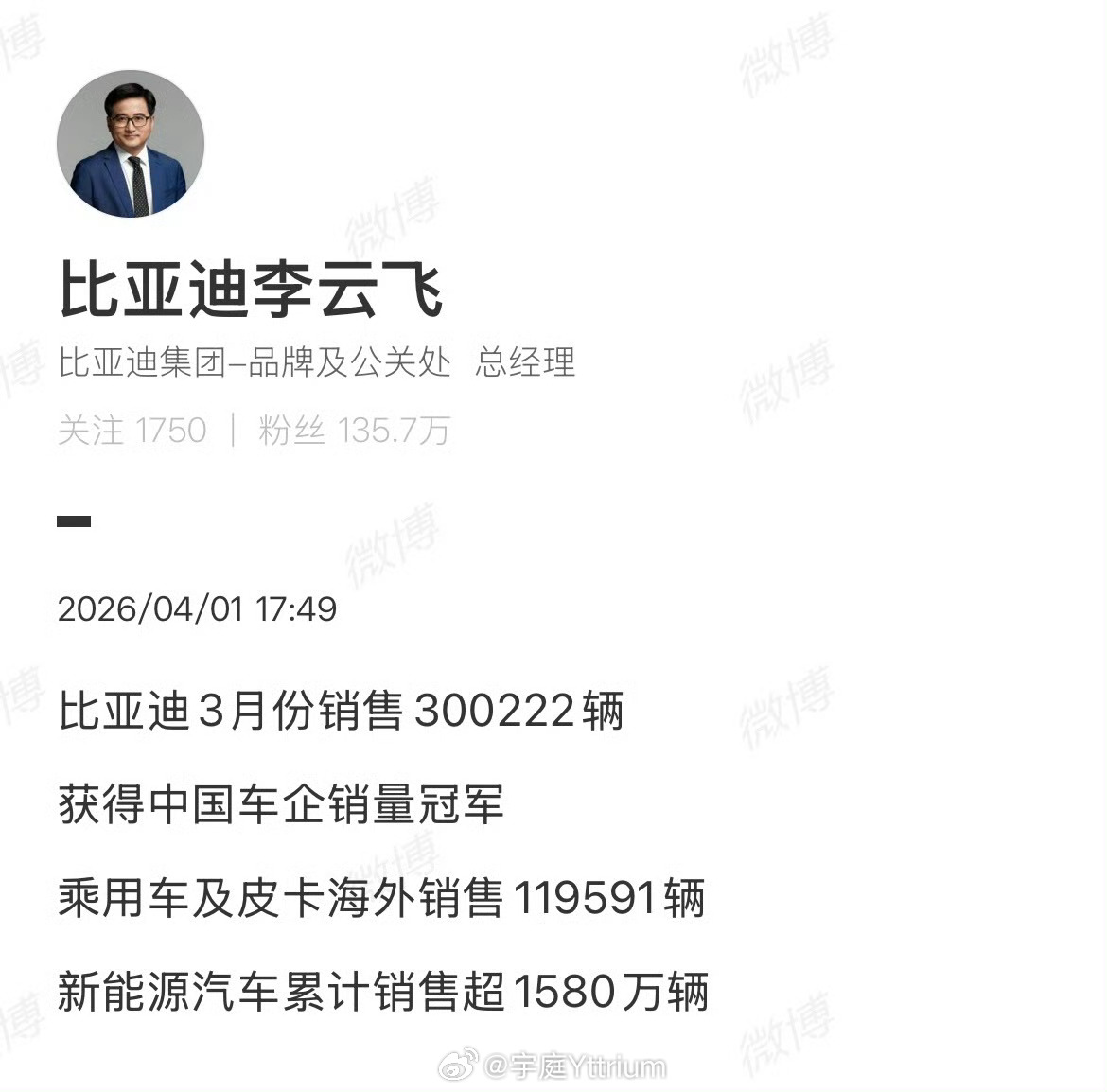 比亚迪3月份销售300222辆油价这个鬼样子，今年比亚迪绝对可以卖的超级好。叠加