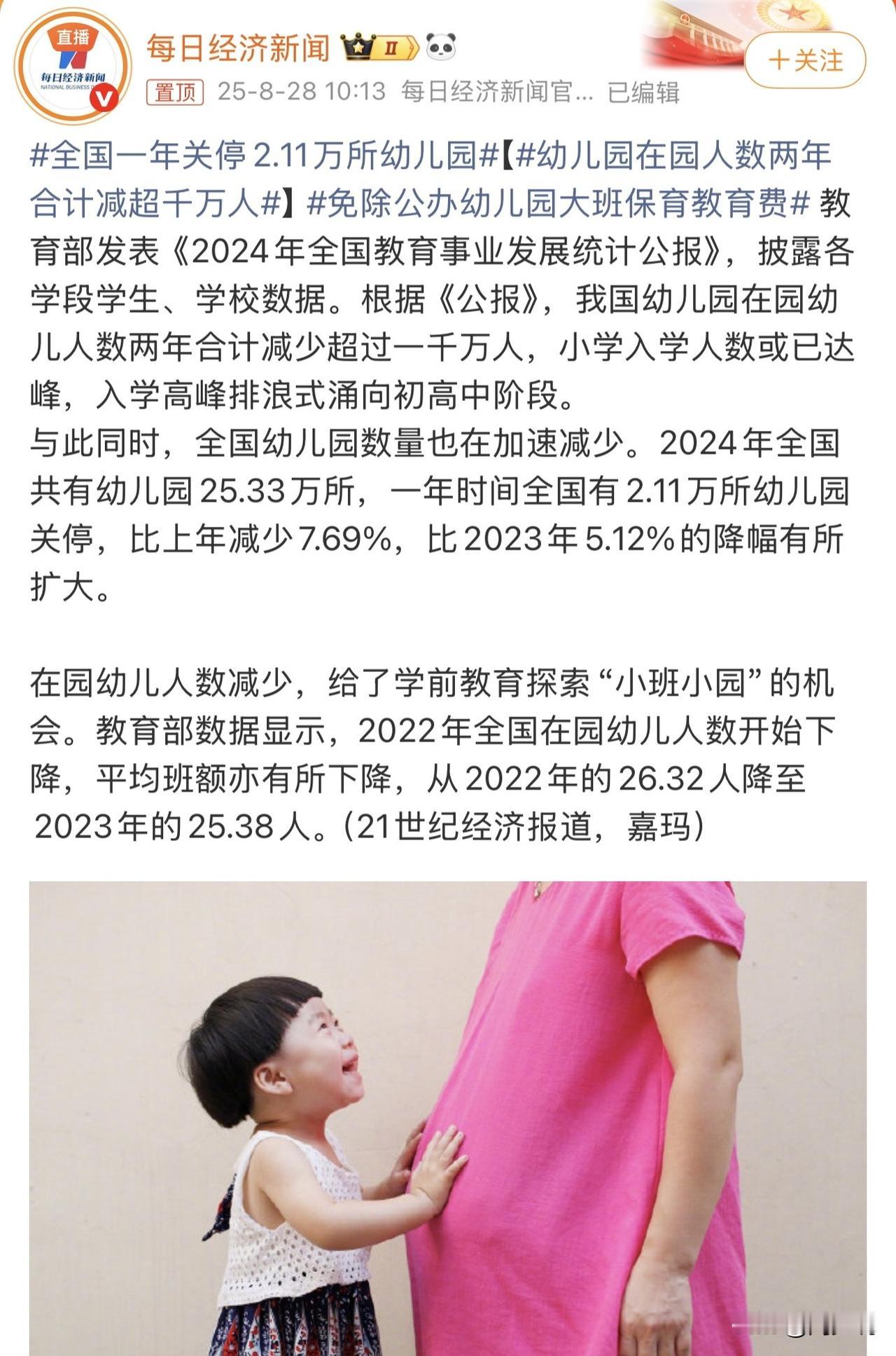 惊！一年关停2.11万所幼儿园，背后原因引人深思！

近日，教育部发布的《202