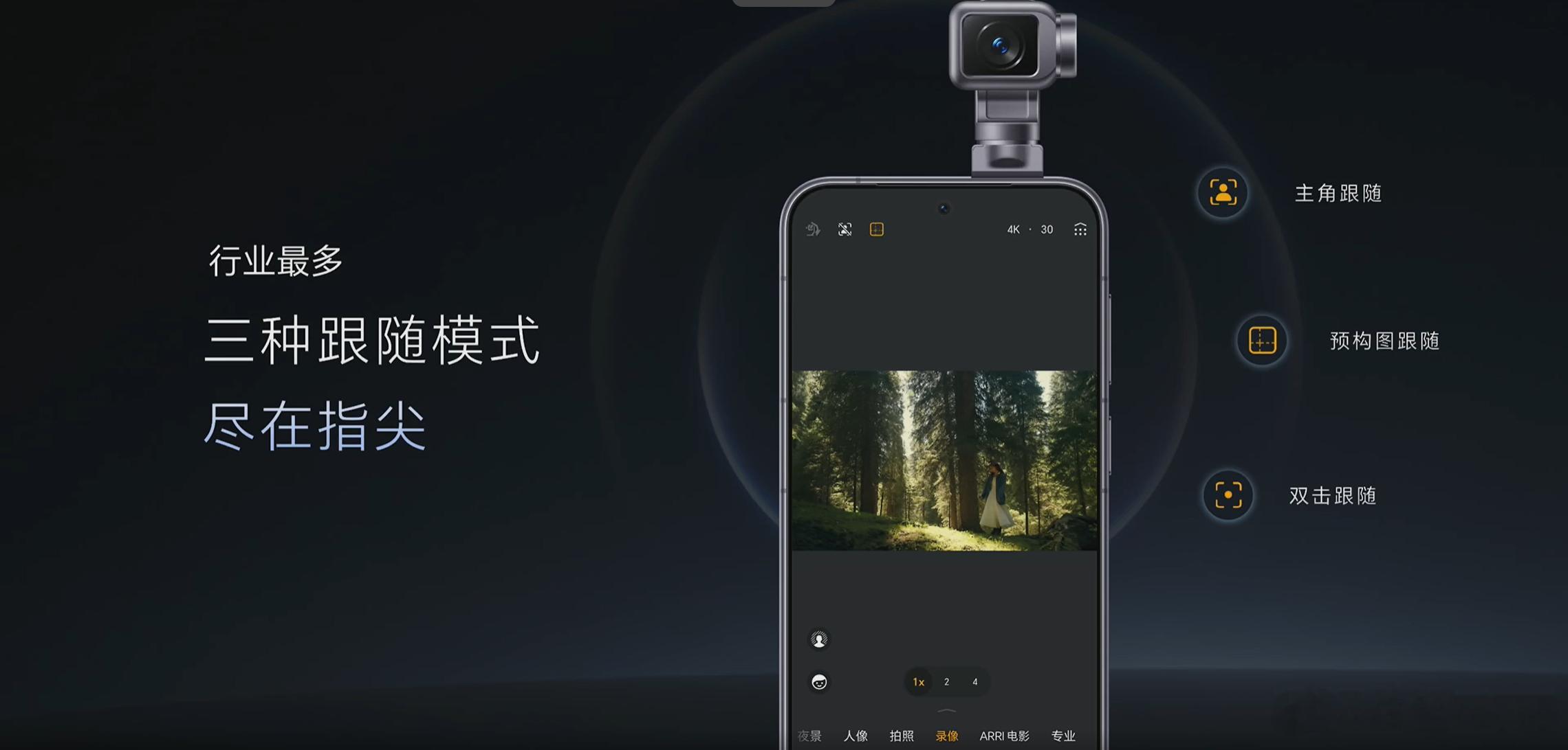 荣耀Robot Phone，业界首创荣耀钛合金灵巧云台，重量轻、体积小、够稳定；