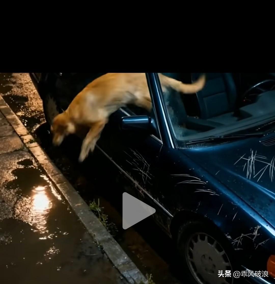 今天傍晚，我出去散步，目睹了触目惊心的一幕。一名男子开着一辆黑色轿车行至此处路段