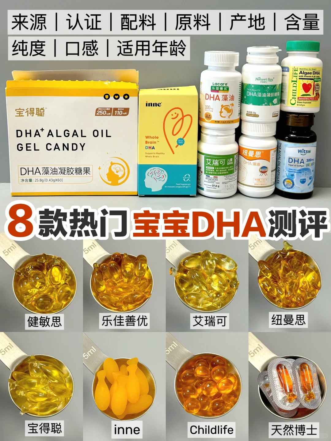 深扒8款宝宝DHA |一篇看懂如何选！