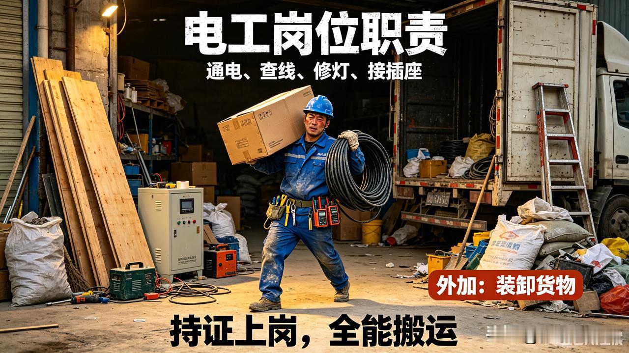 今天又电工又当装卸工，公司买了一批饮用水，我们一车车的给卸完运到指定位置了。
