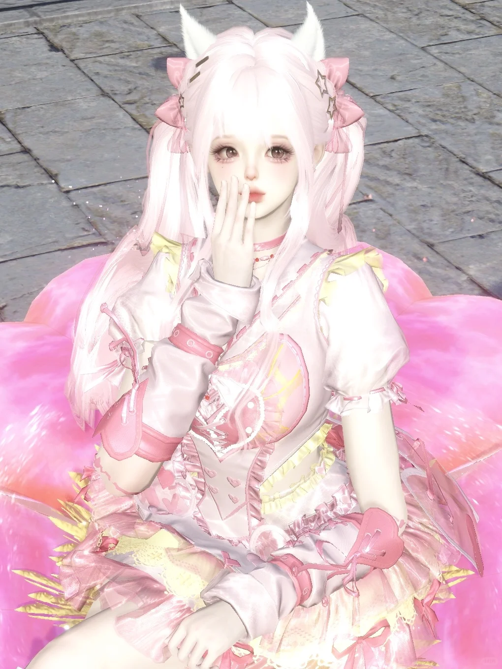 跟随染色而变化的粉兔子也太可爱了吧🎀