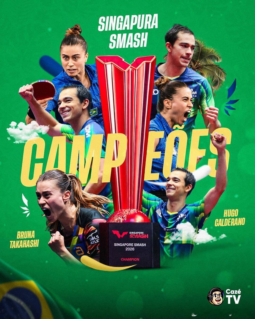 雨果高桥布鲁娜混双夺冠真是好幸福的拥抱🫂属于巴西人的冠军🇧🇷🏆 