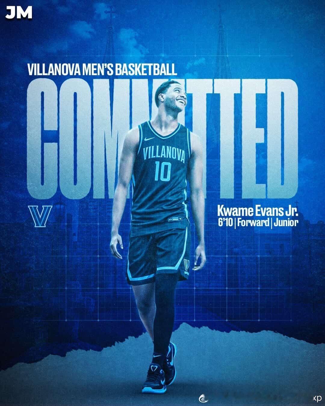 俄勒冈大学前锋Kwame Evans Jr承诺维拉诺瓦大学NCAANBA