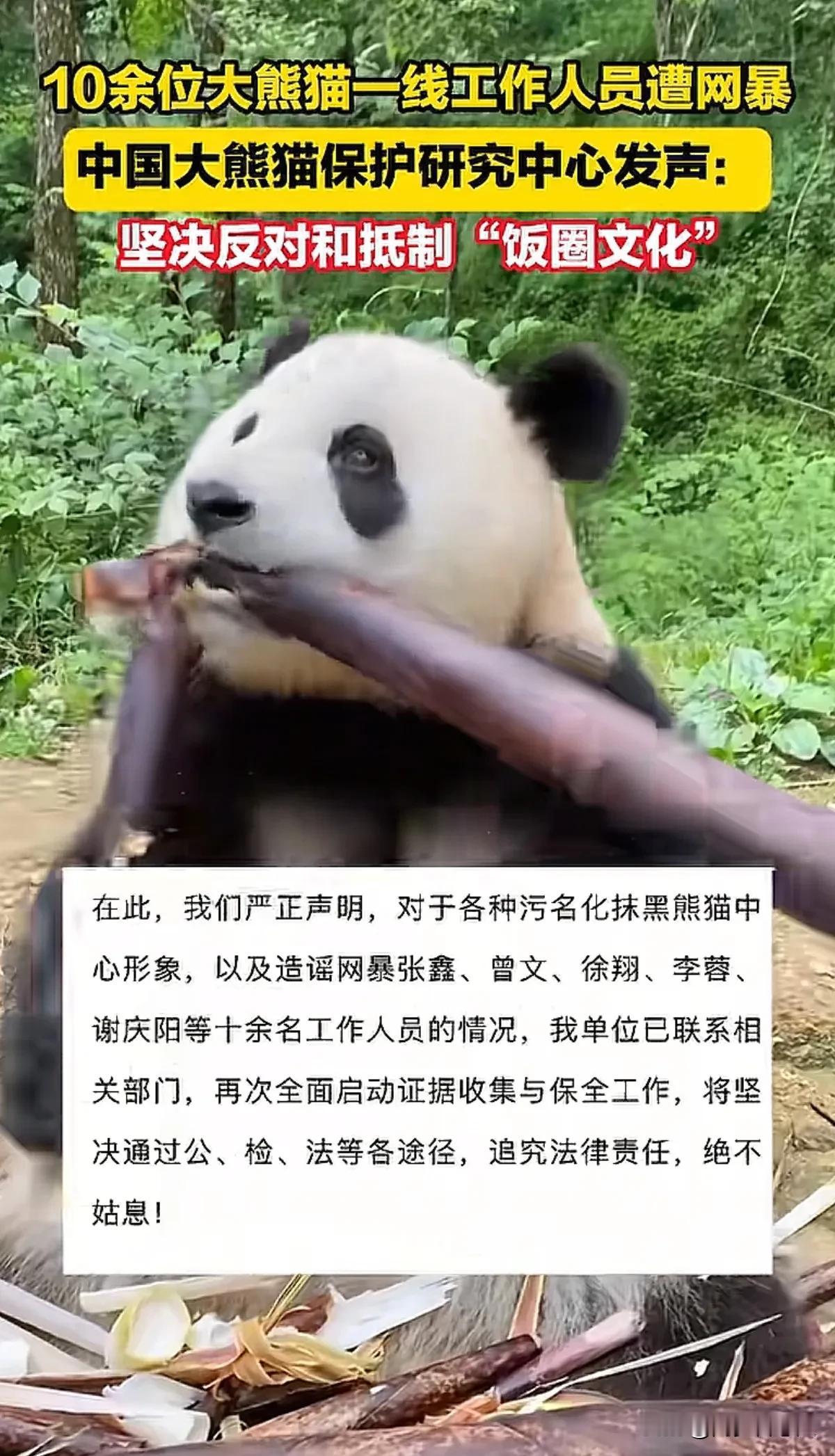 大熊猫工作人员被有组织的网暴，揭露出动物界的“饭圈文化”。
这次大熊猫工作人员被